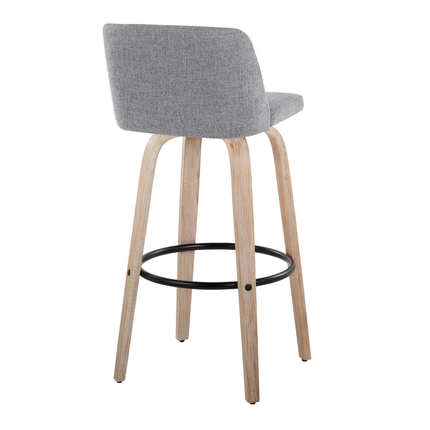 Toriano - Mid-Century Modern Fixed Height BarStool With Round Footrest (Set of 2) Lumi Source