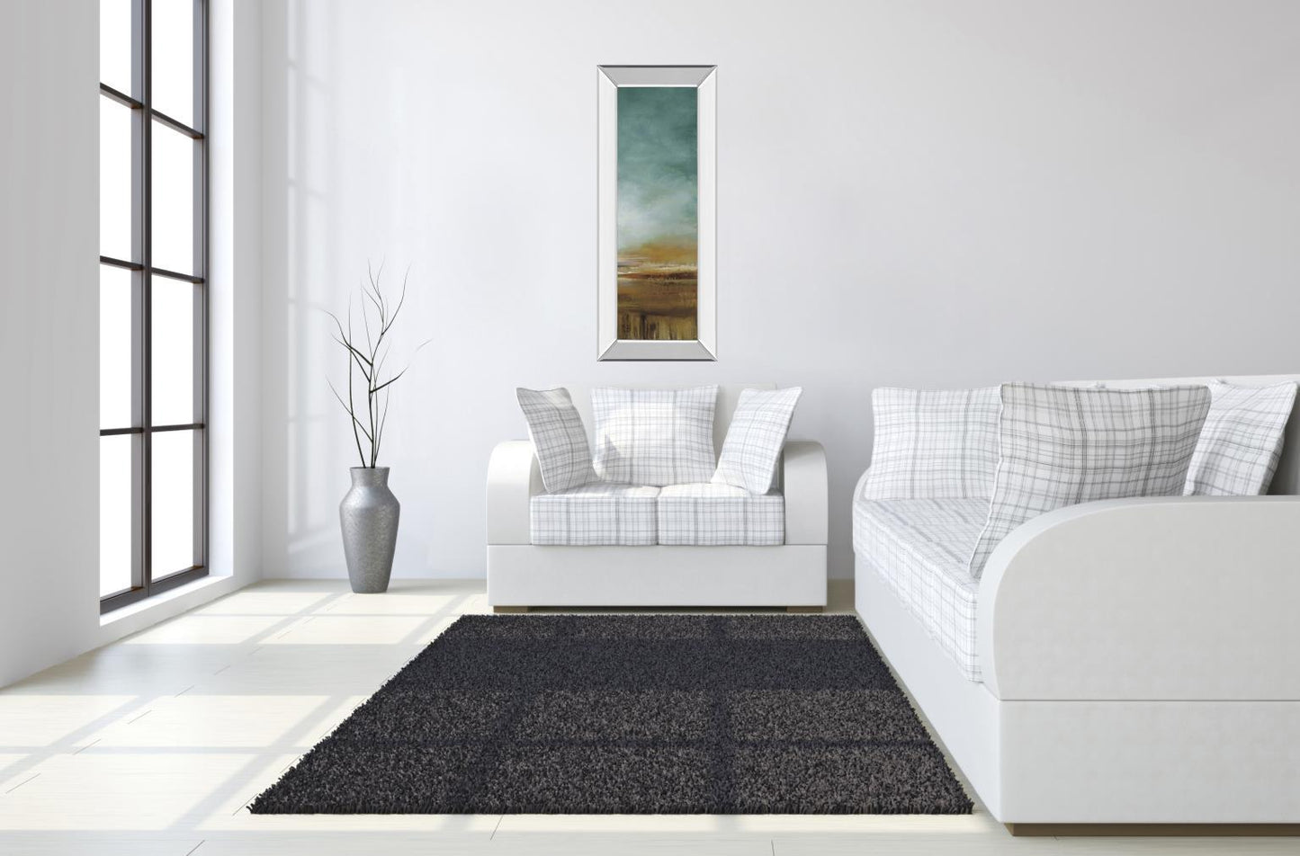 New Horizons III By Tesla - Mirror Framed Print Wall Art - Blue - Snoozhouse