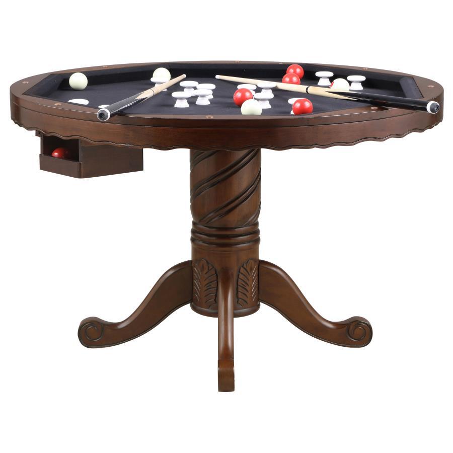 Turk - Round Dining And Billiard Poker Game Table - Tobacco CoasterEssence