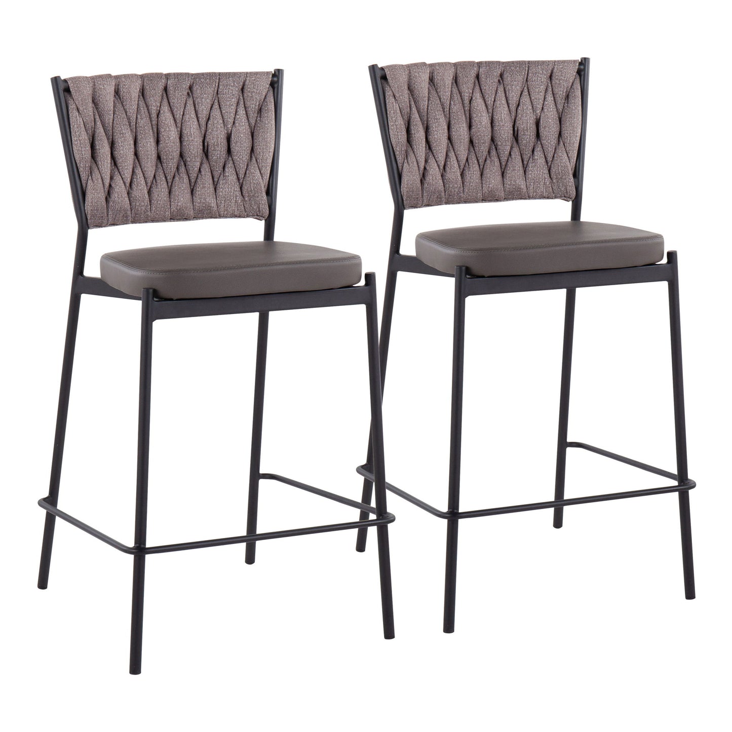 Tania - Braided Contemporary Counter Stool (Set of 2) Lumi Source