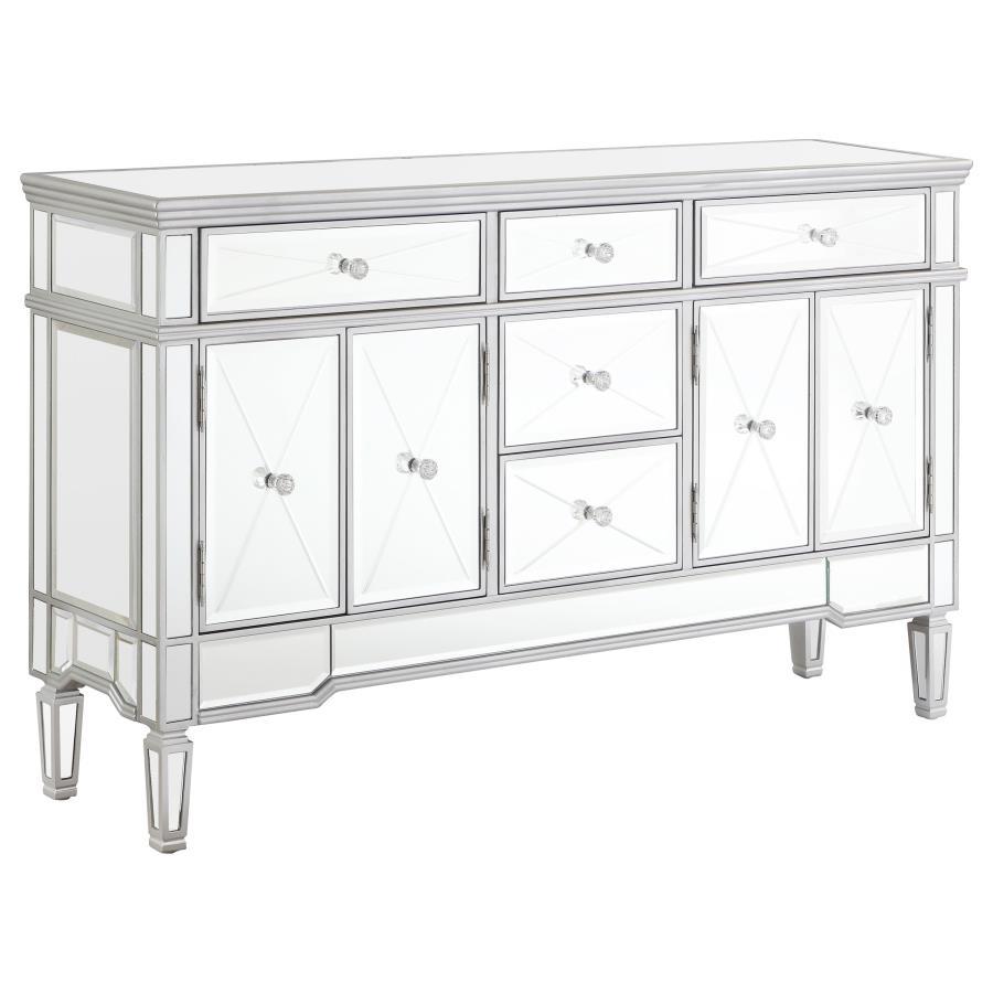 Duchess - 5-Drawer Mirrored Storage Accent Cabinet - Silver CoasterElevations