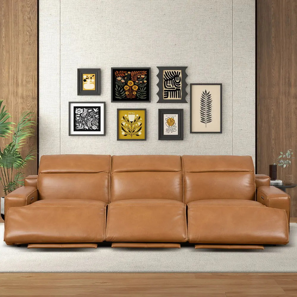 Urbana - Triple Power Recliner Sofa - Tan Ashcroft Furniture