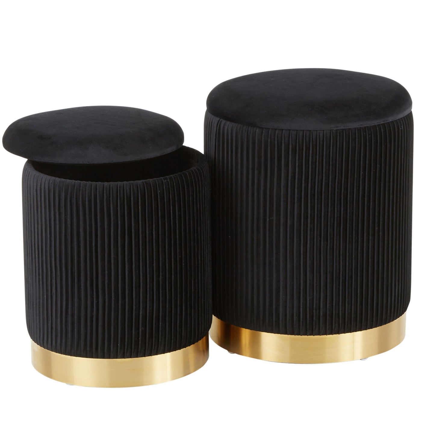 Marla - Contemporary Nesting Pleated Ottoman Set Lumi Source