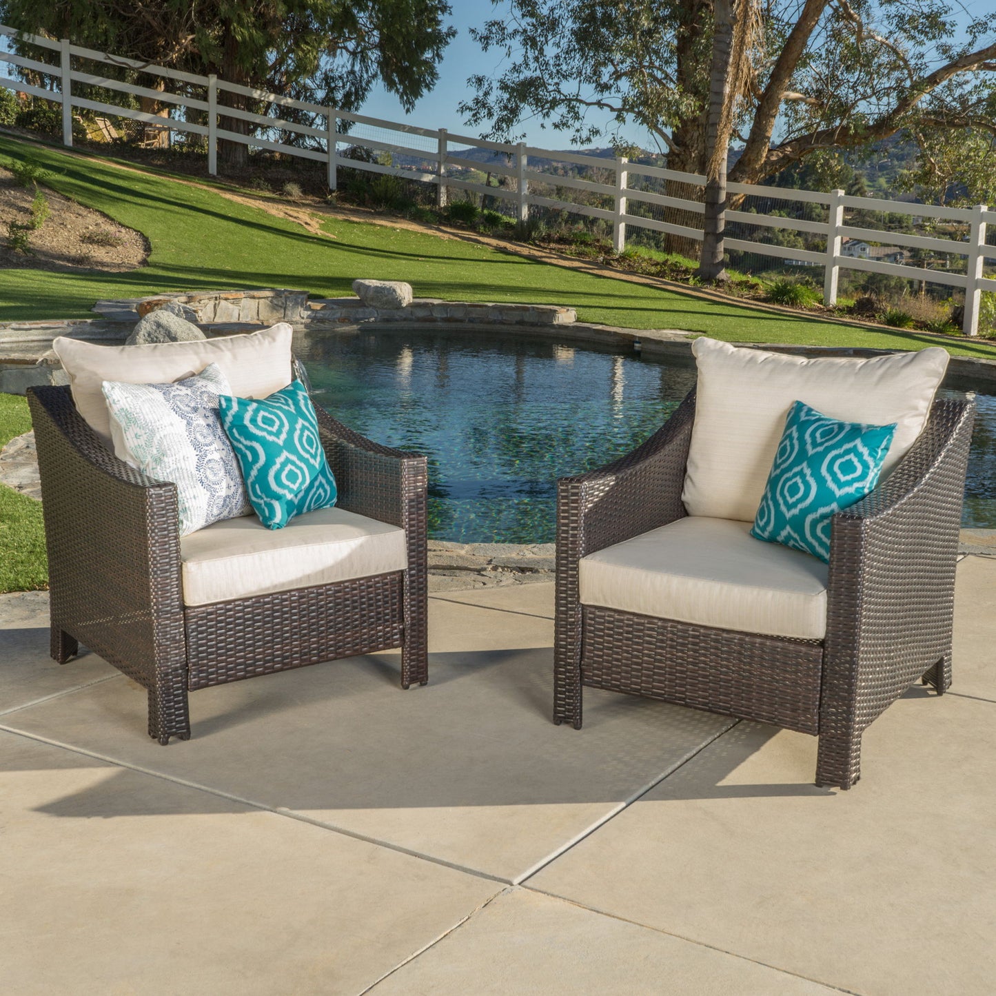 Antibes - Armchair With Water Resistant Cushions Noble House