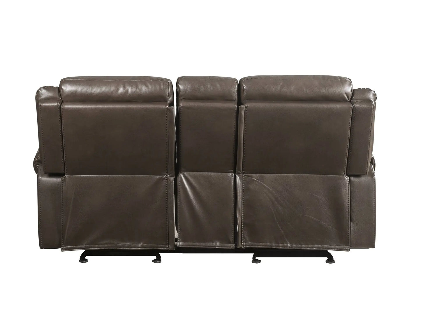Lydia - Leather Aire Motion Loveseat With USB Console - Brown Acme