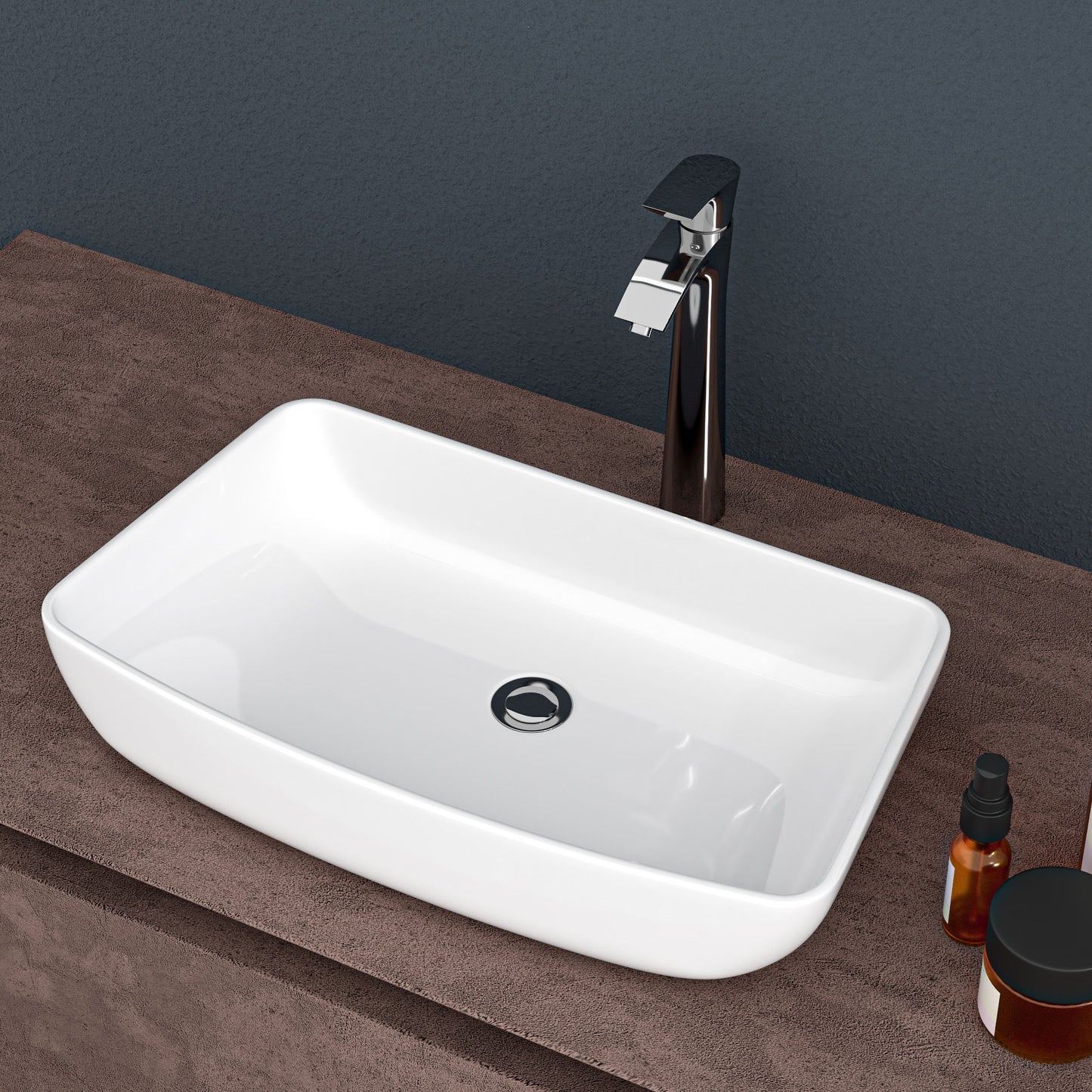 Rectangular Vessel Bathroom Sink - White Daily Nest