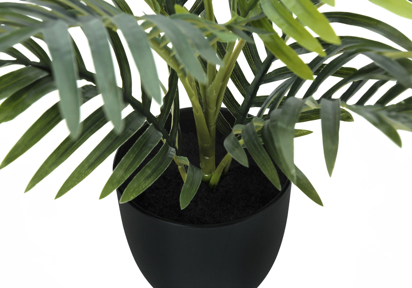 20" Tall, Artificial Plant, Palm, Indoor, Faux, Fake, Table, Greenery, Potted, Real Touch, Decorative - Green / Black 8th Street