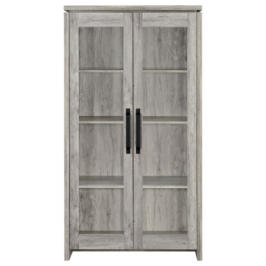 Alejo - 2 Door Engineered Wood Tall Cabinet - Gray Driftwood CoasterEssence