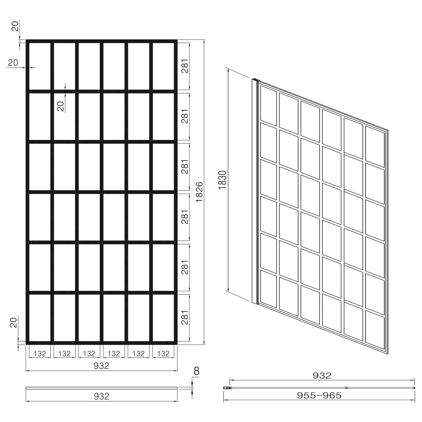 Frameless Fixed Shower Door, Open Entry Design Daily Nest