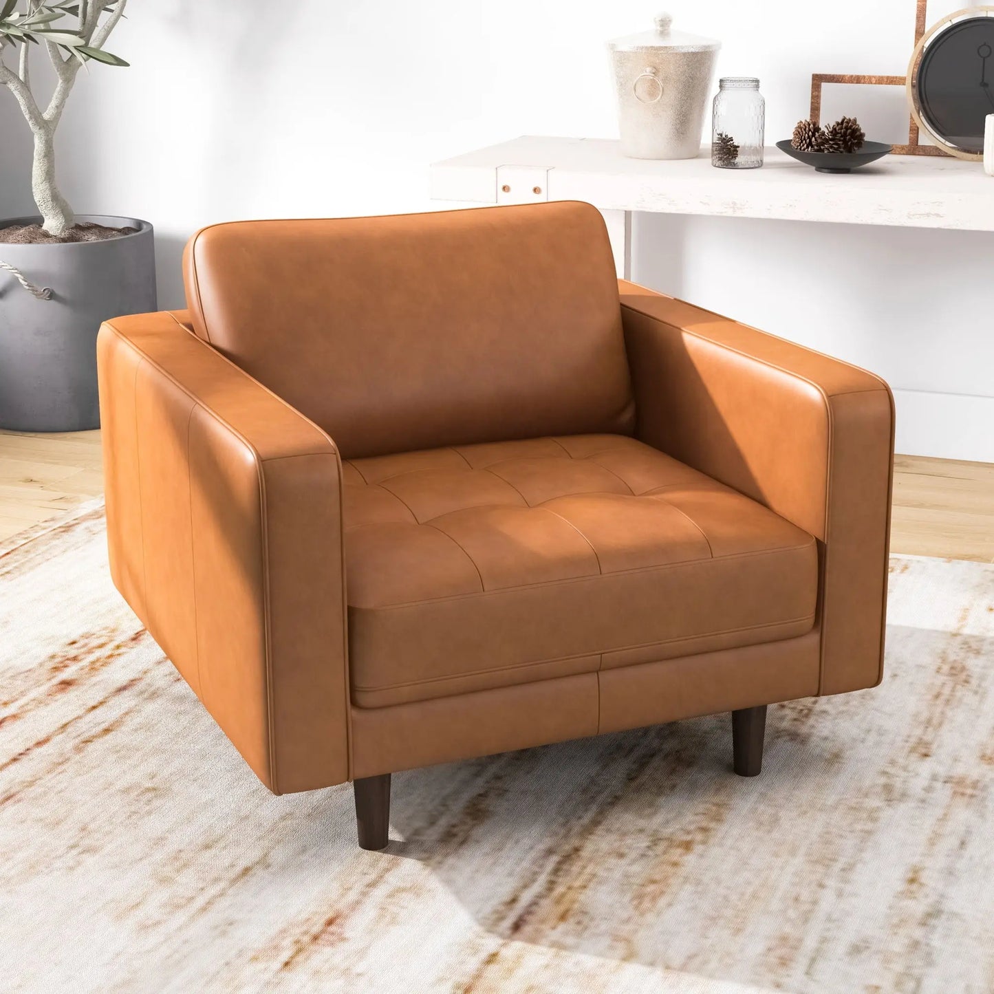 Catherine - Lounge Chair - Brown / Tan Ashcroft Furniture