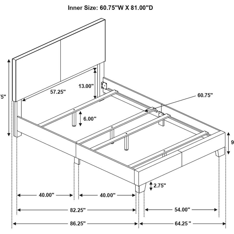 Dorian - Upholstered Panel Bed CoasterEveryday
