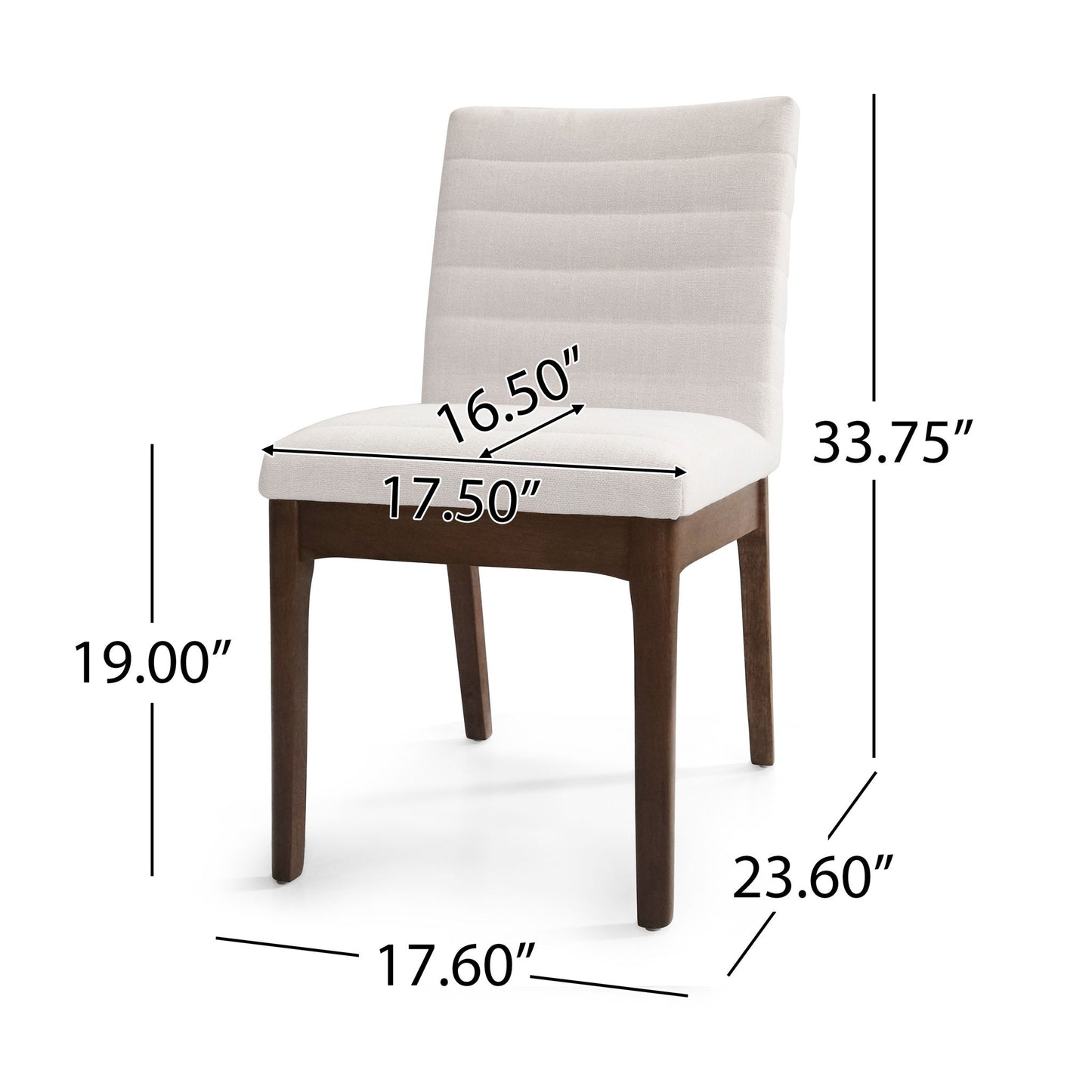 Upholstered Dining Chairs With Rubber Legs (Set of 2) Noble House