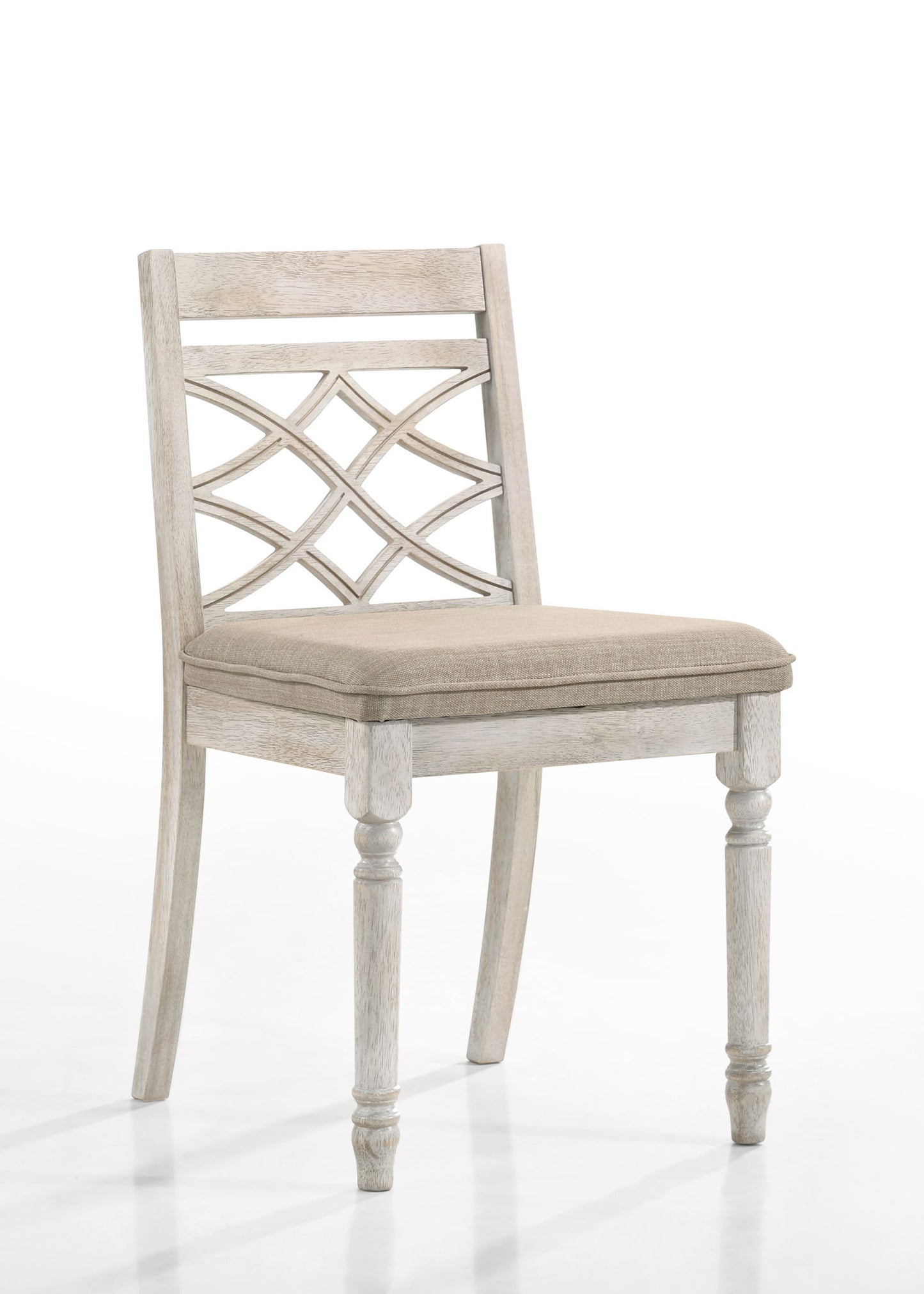 Havanna - Wide Contemporary Fabric Chair With Cushion (Set of 2) - Off White Lilola Home