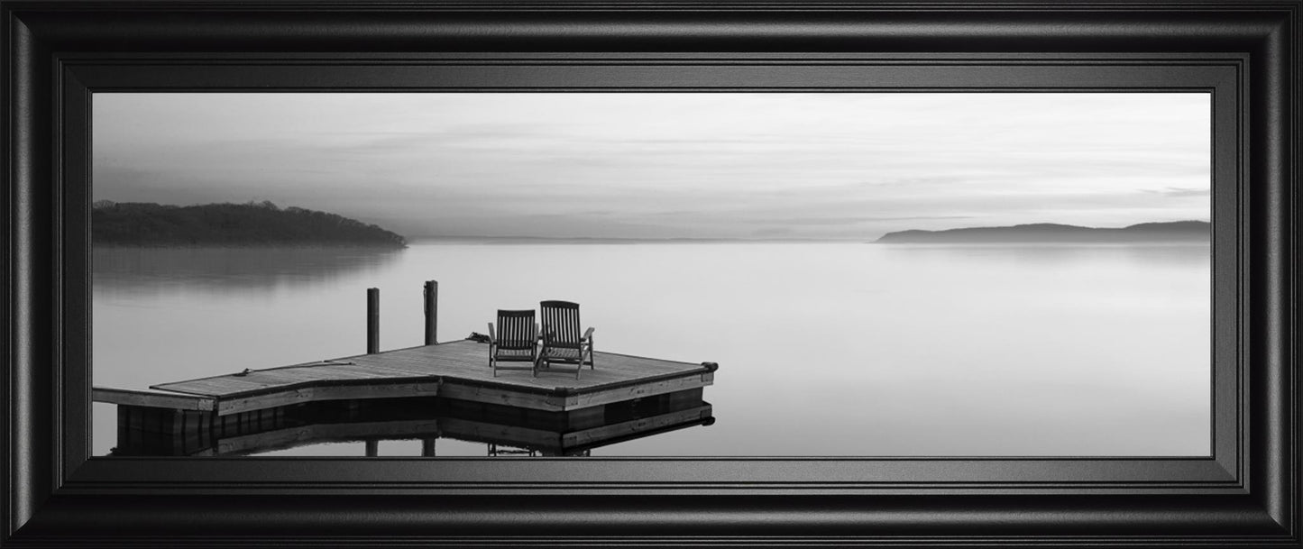 18x42 Black & White Water Panel XI By James McLoughlin - Dark Gray Classy Living
