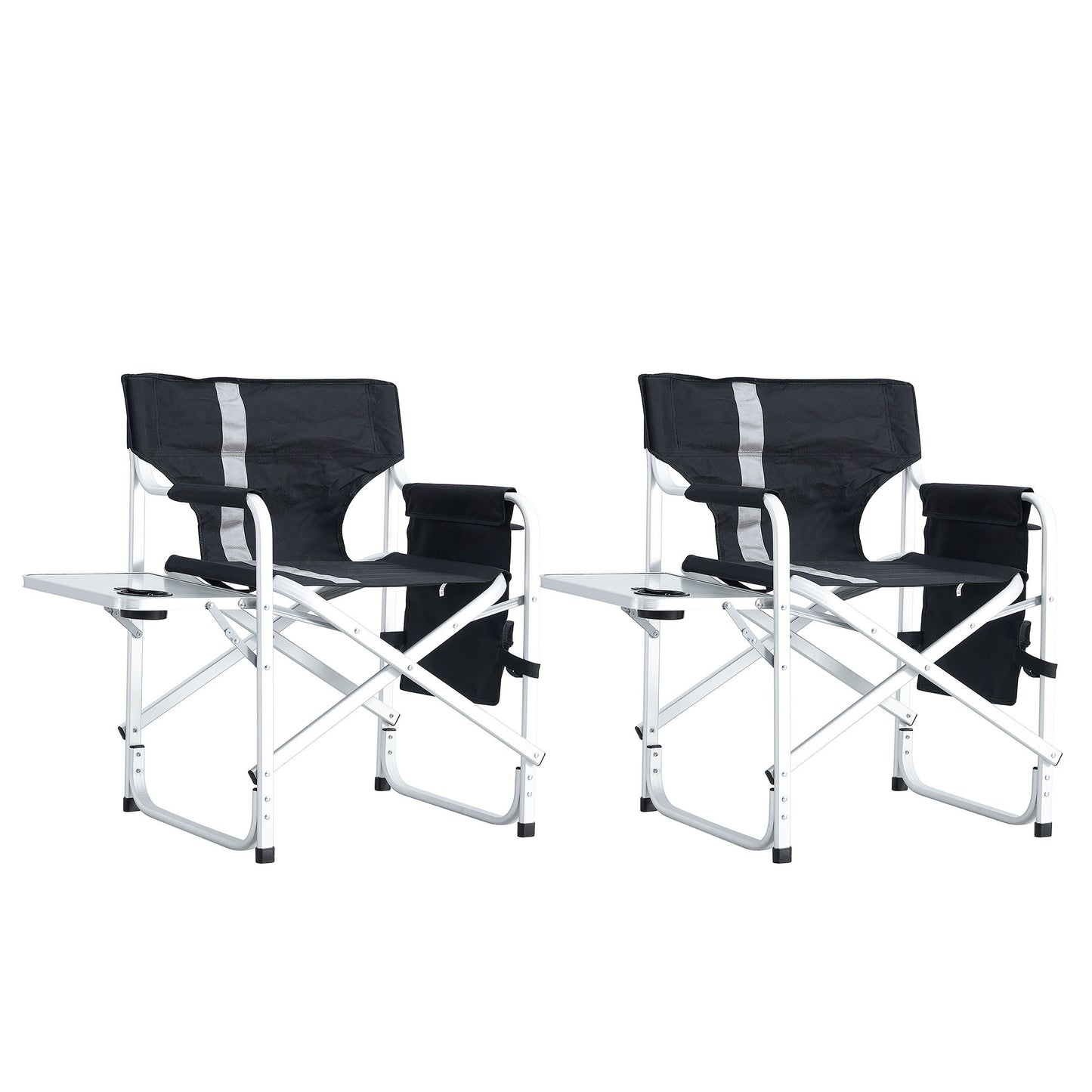 Padded Folding Outdoor Chair With Side Table And Storage Pockets, Lightweight Oversized Directors Chair For Indoor, Outdoor Camping, Picnics And Fishing Home Essentials