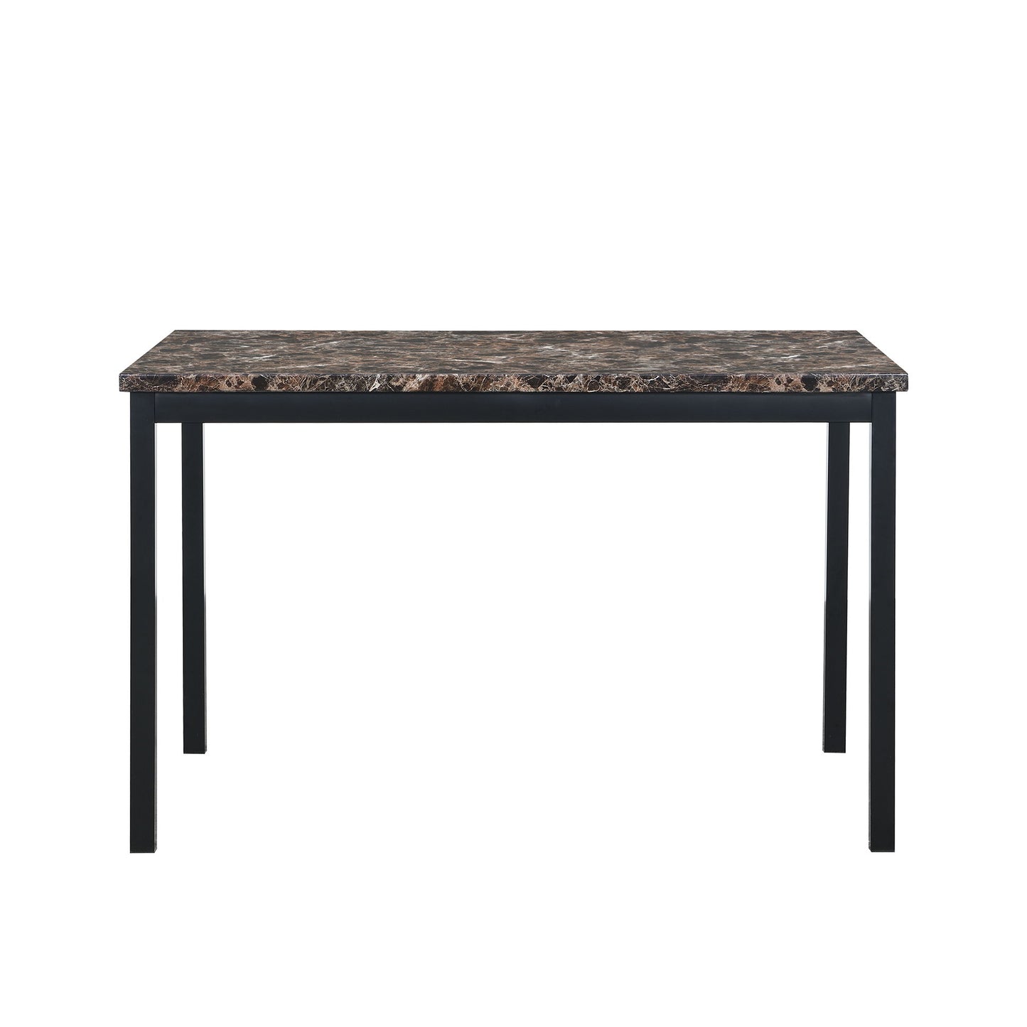Faux Marble Top With Metal Frame Dinette Table - Black Home Essentials