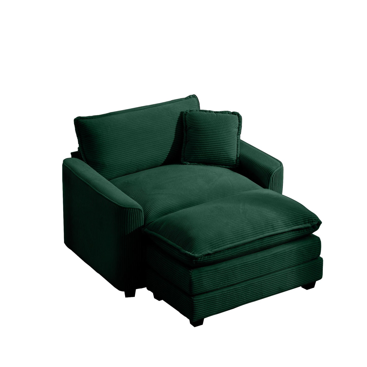 Classic Modern Comfortable Single Chair Deep Seat Sofa With Footstool Home Essentials