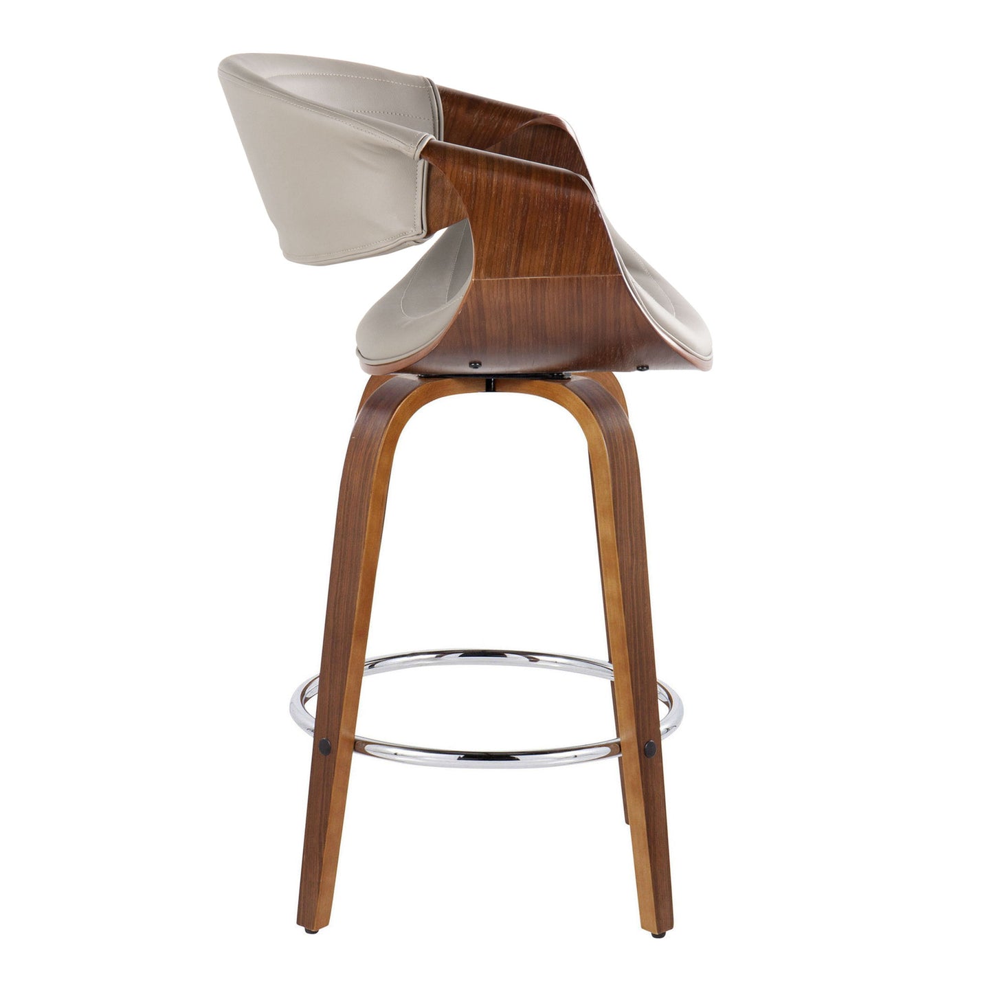 Symphony - Mid Century Modern Fixed Height Counter Stool & Swivel With Round Footrest (Set of 2) Lumi Source