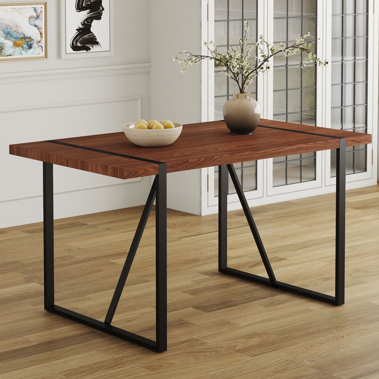 Industrial Rectangular Dining Table For 4 - 6 People Home Essentials