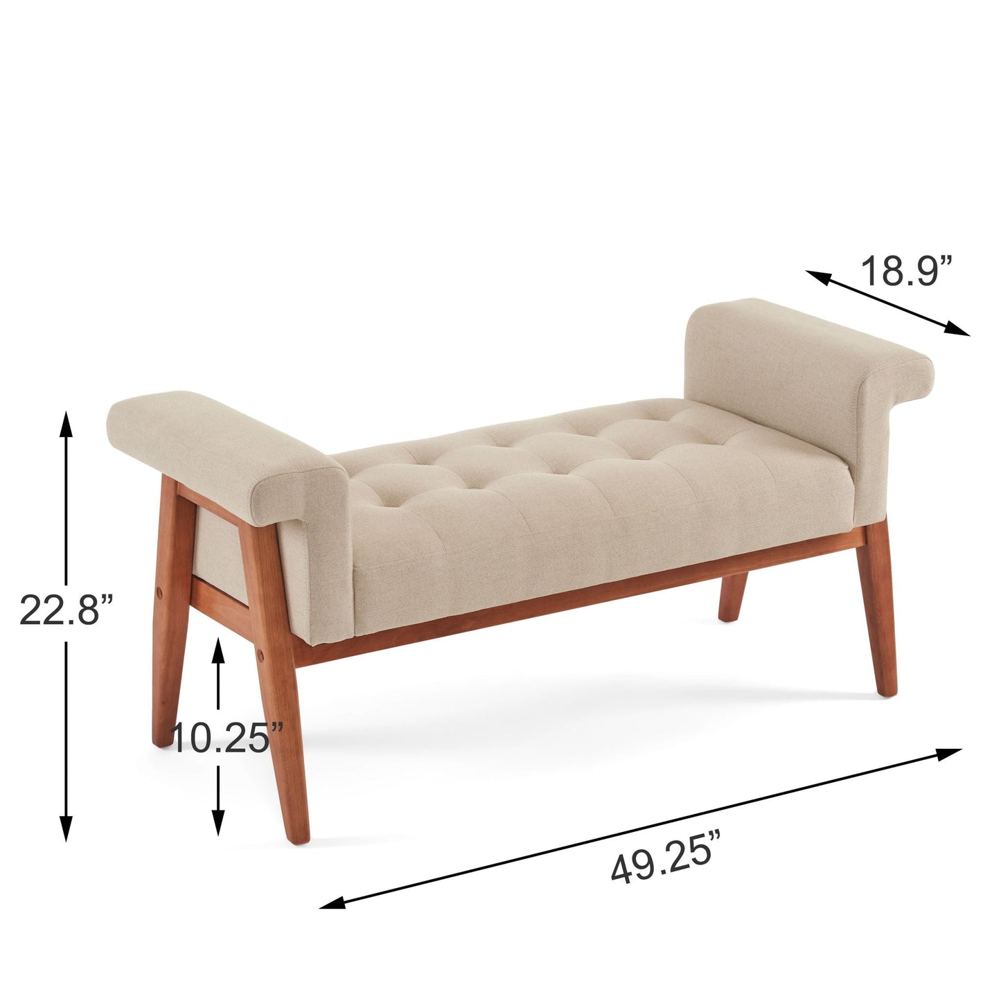 Elegant Tufted Ottoman - Beige / Brown Noble House