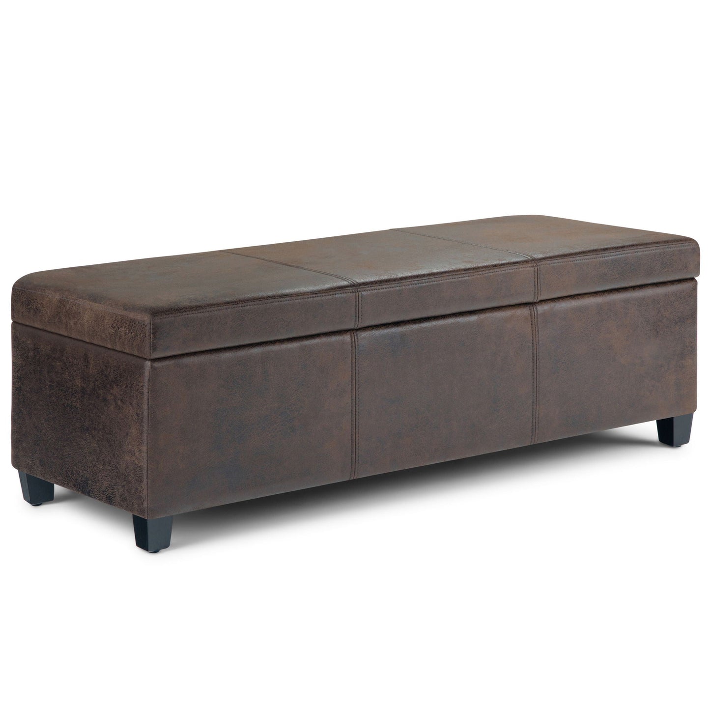 Avalon - Storage Ottoman Bench - Distressed Brown Simpli-Home