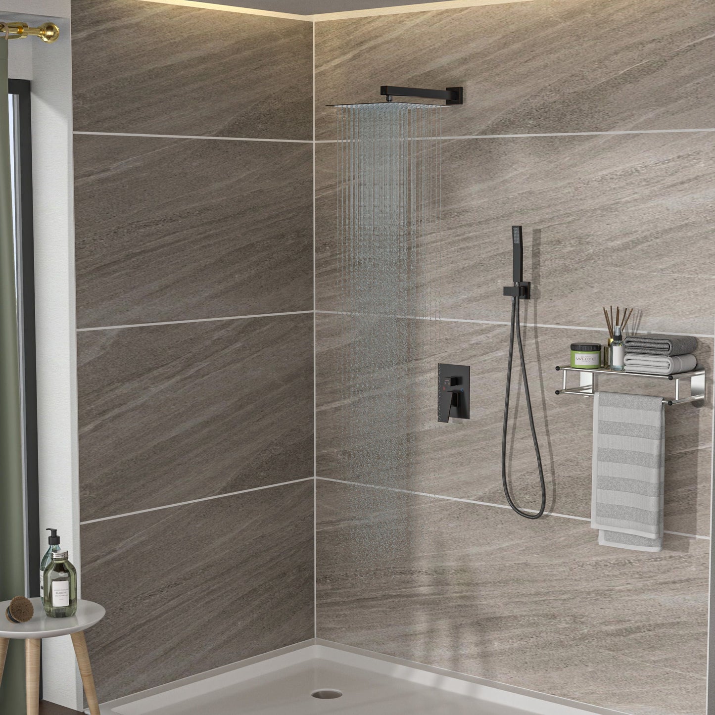 Dual Shower Head 10" Wall Mounted Square Shower System Daily Nest