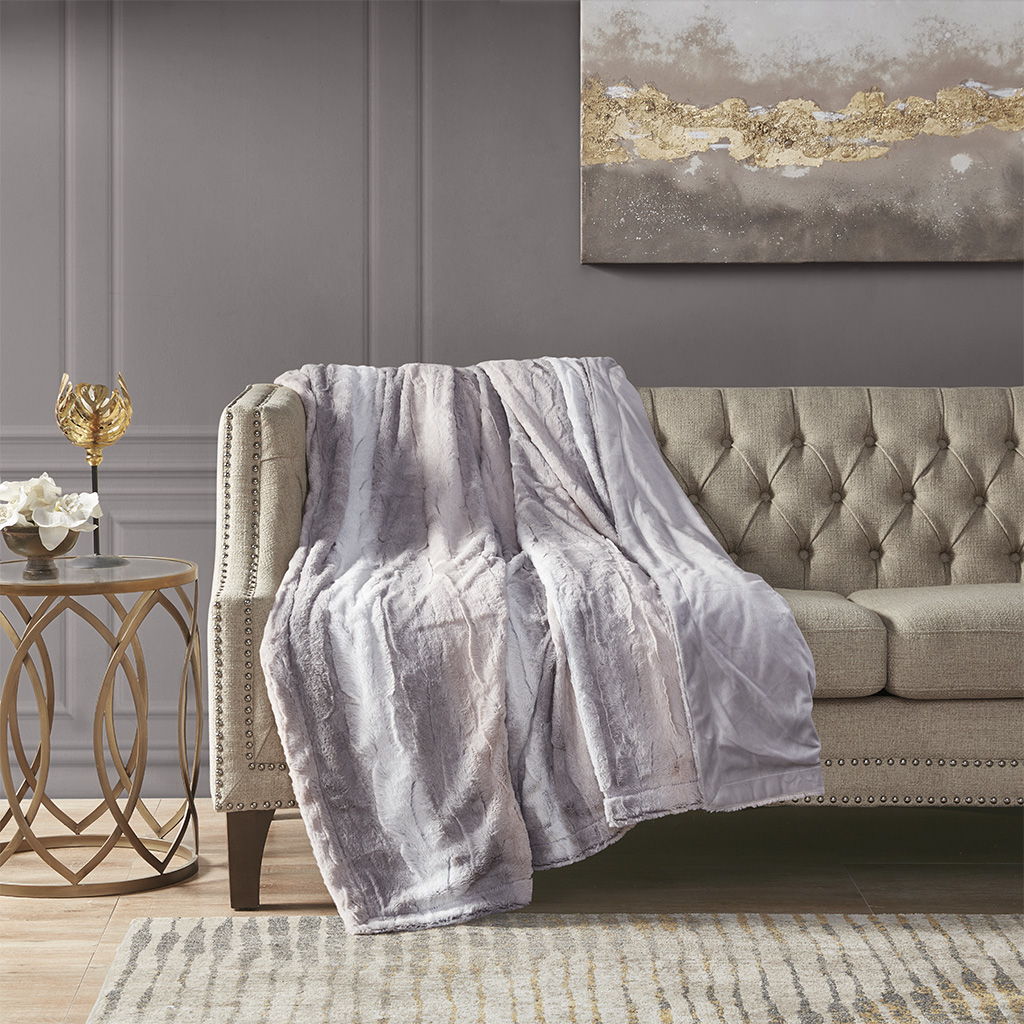 Zuri - Oversized Throw - Blush / Gray Madison Park
