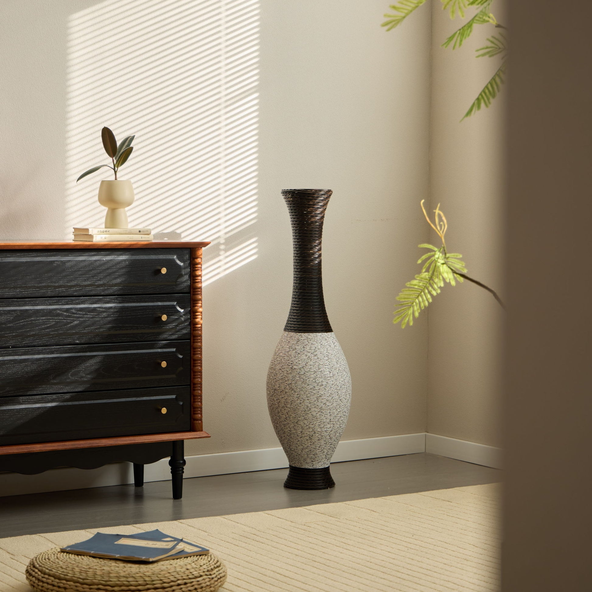 Tall Designer Floor Vase With Elegant 2 Tone Daily Nest