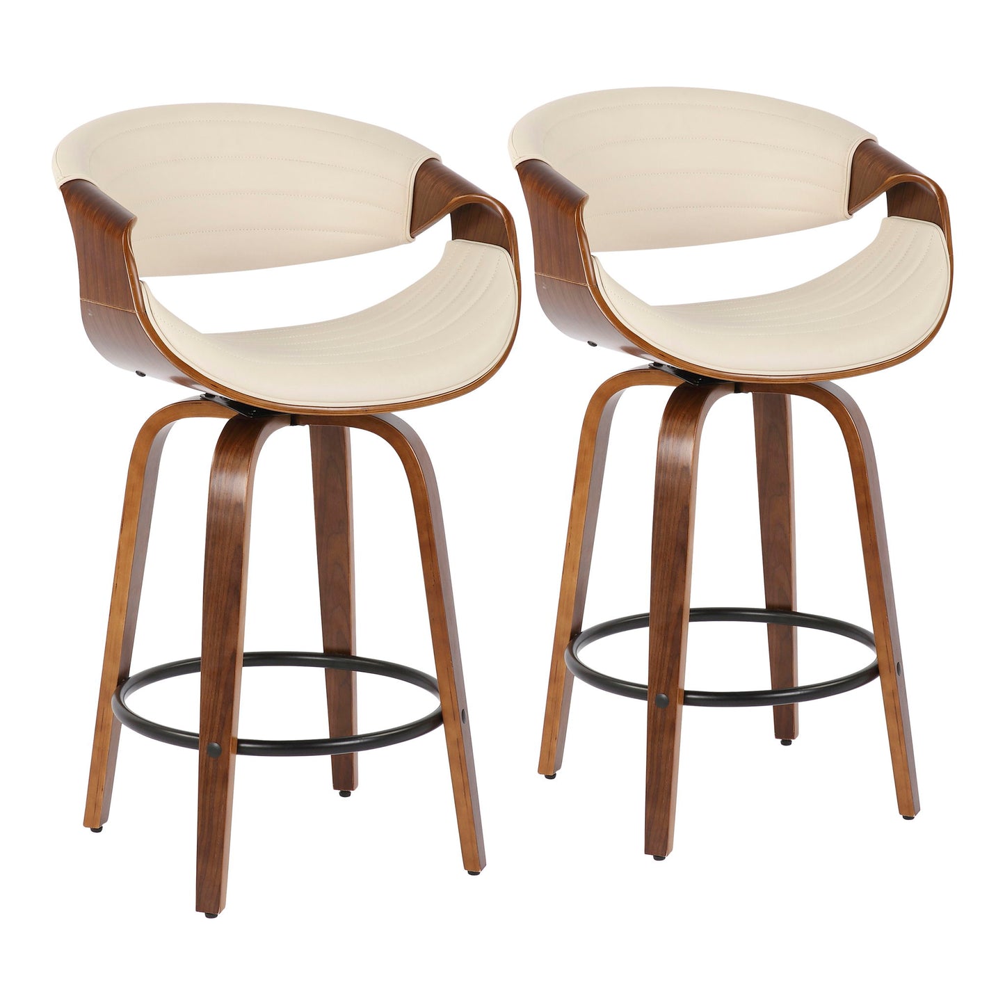 Symphony - Mid Century Stylish Design Modern Counter Stool (Set of 2) Lumi Source