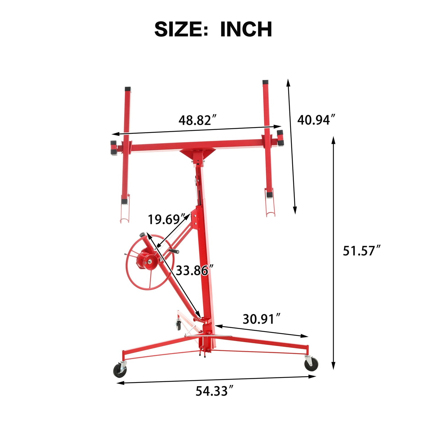 Drywall Lift Panel Hoist Jack Lifter With Caster Wheels And Telescopic Arm Daily Nest