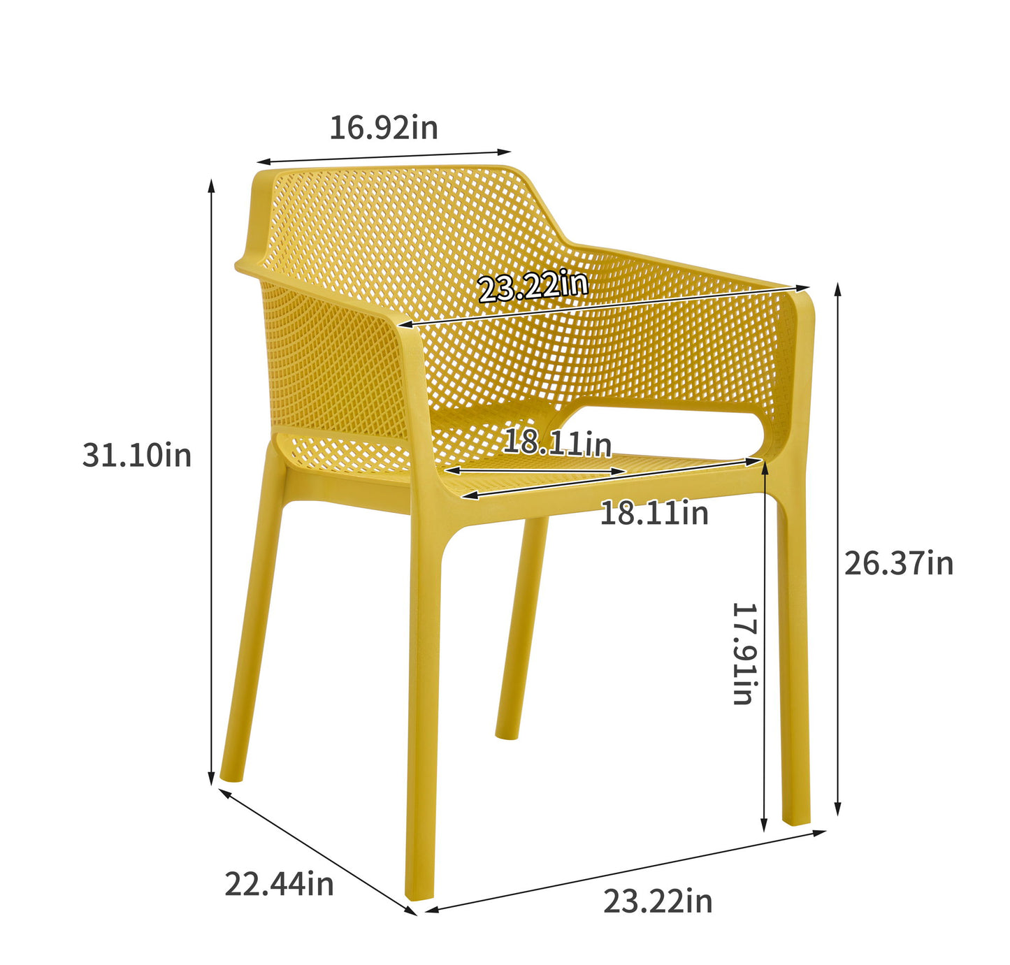 3 Piece Plastic Arm Chair Bistro Grs Premium Ocean Plastic Home Essentials