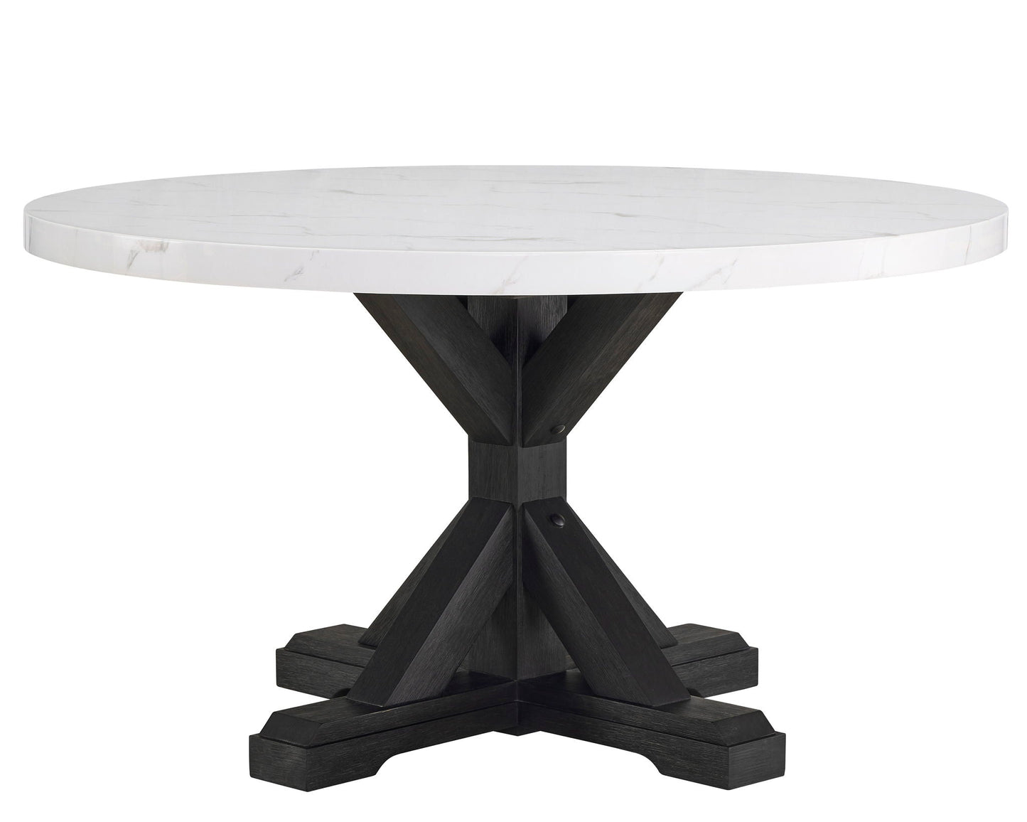 Vance - Faux Marble Dining Table - White & Charcoal Crown Mark