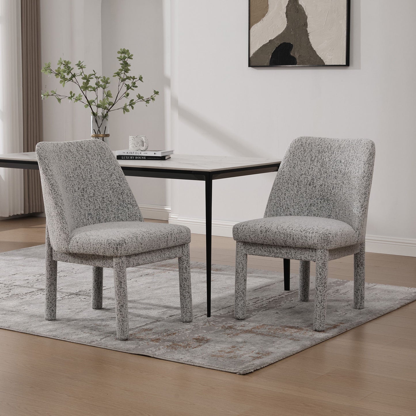 Wide Minimalist Dining Chair (Set of 2) Home Essentials