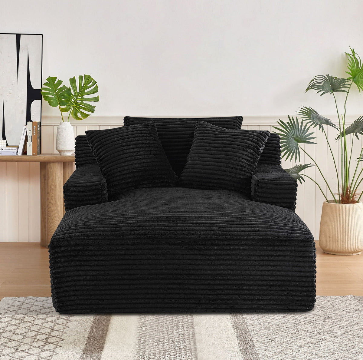 Cloudline - Oversized Chaise Lounge, Modern Comfy Couch With Full Foam Cushioning, Cozy Sleeper Sofabed US Pride