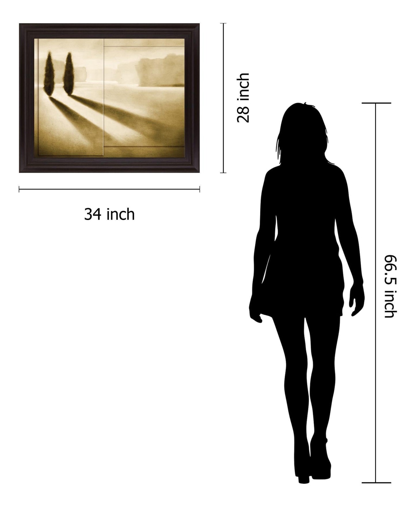 Silent Shadowscape - 28" x 34" Framed Wall Art Classy Art