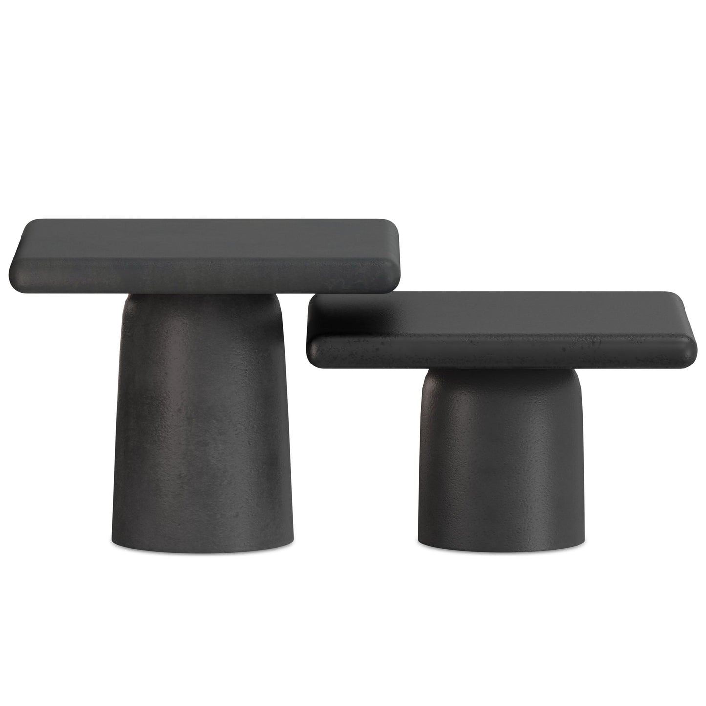 Zachary - 2 Piece Set Cast Aluminum Coffee Table - Black Simpli-Home