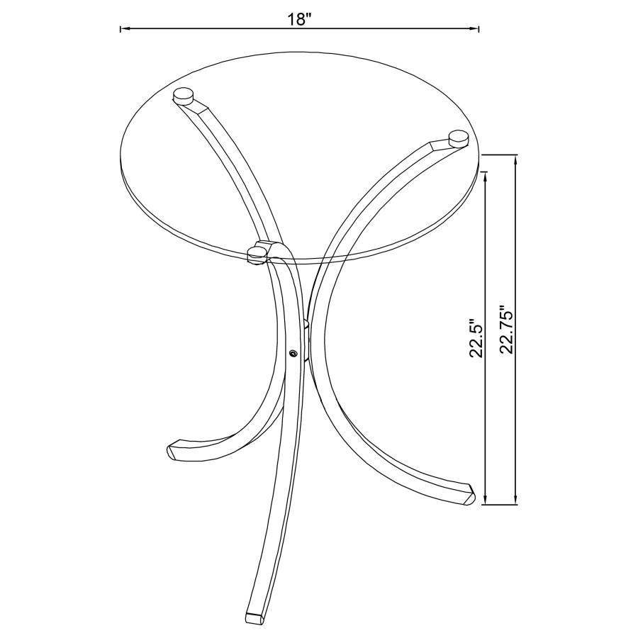 Eloise - Round Glass Top Accent Side Table - Chrome CoasterEveryday