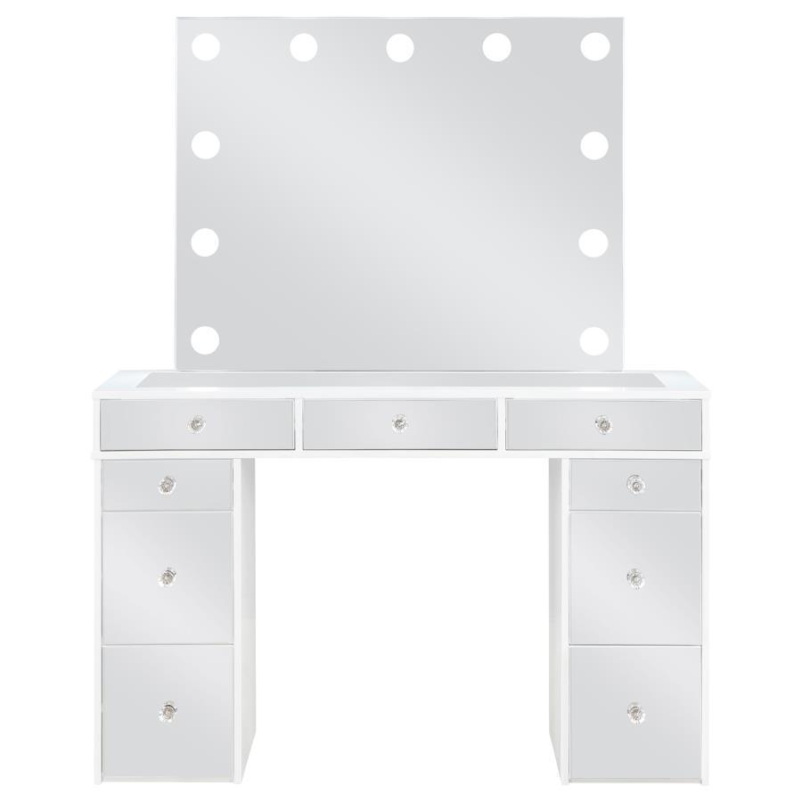 Regina - Makeup Vanity Table Set With Lighting - White Coaster Fine Furniture