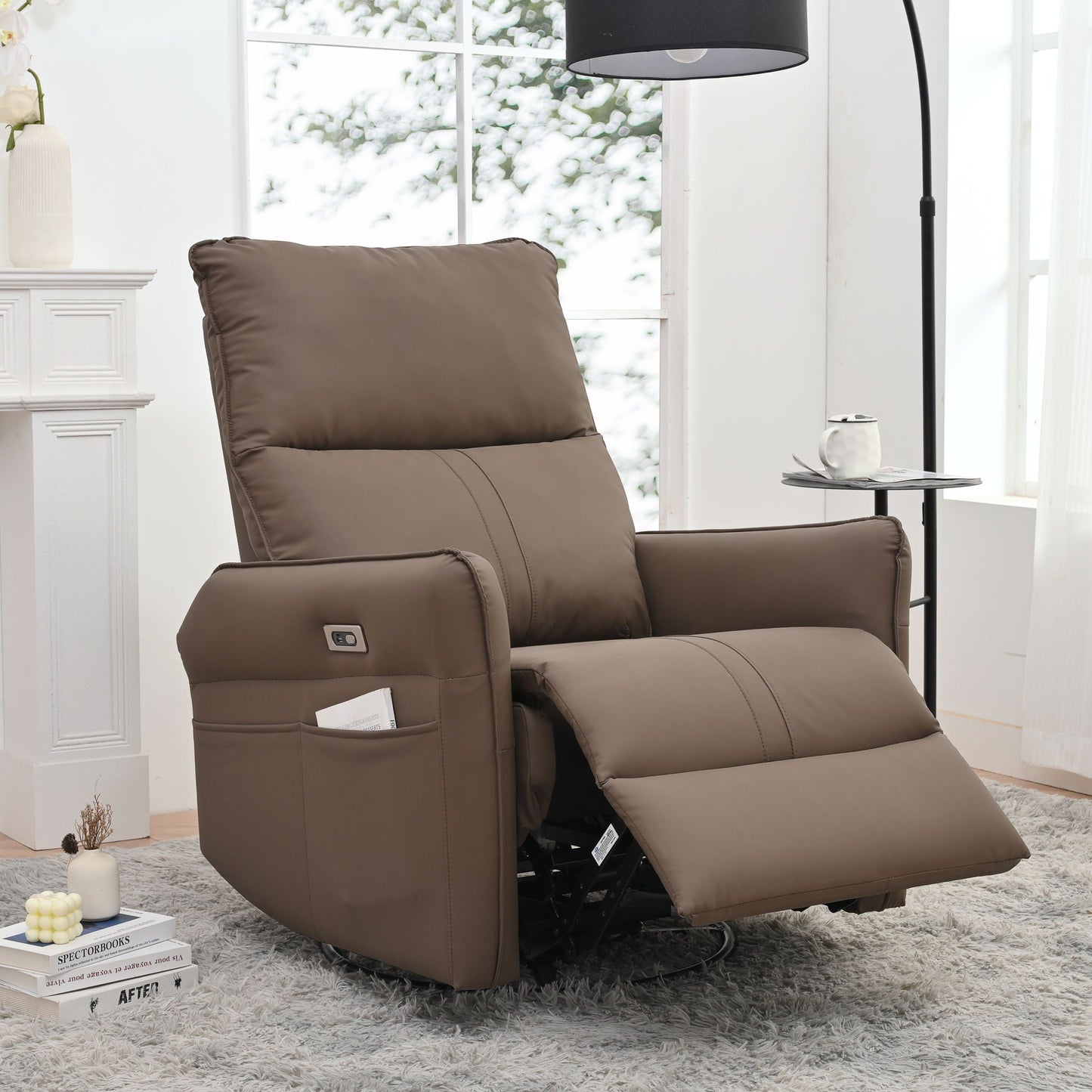 29.92" 270 Power Swivel Rocker Recliner Chair, Electric Glider Reclining Sofa With USB Ports, Power Swivel Glider, Rocking Chair Nursery Recliners For Living Room Bedroom Home Essentials