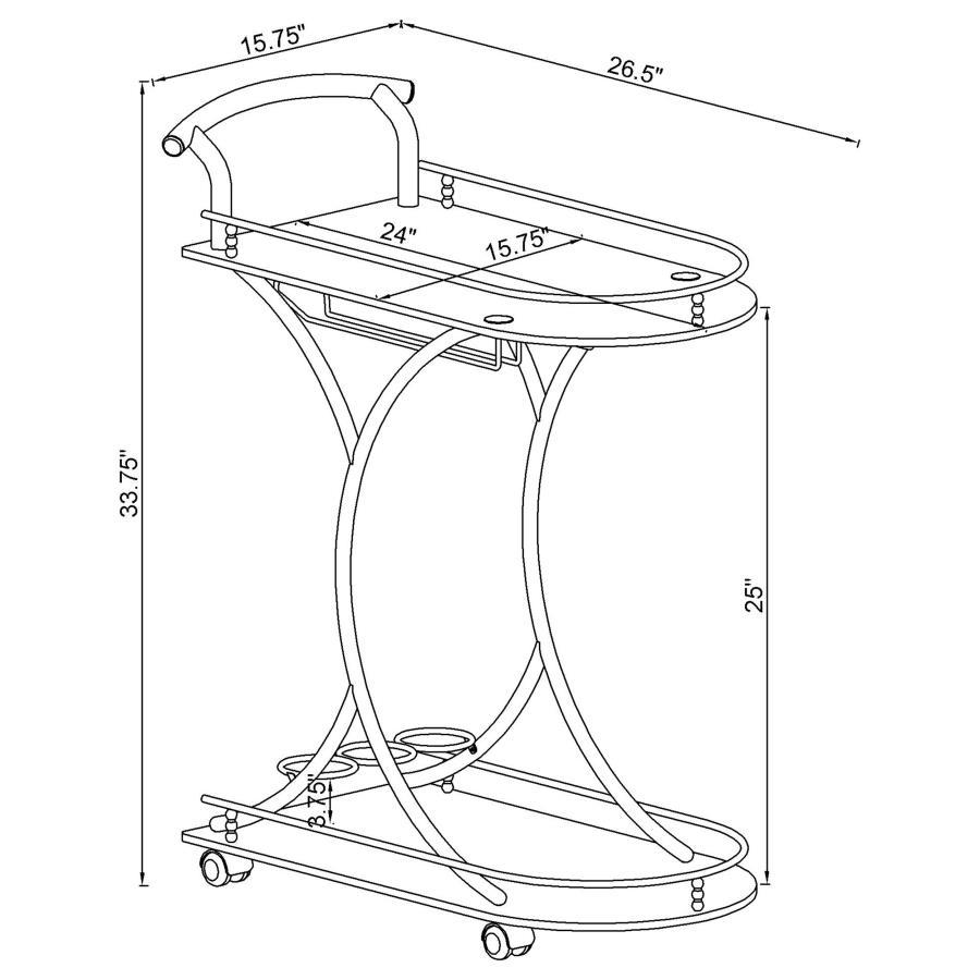 Elfman - 2-Shelve Serving Cart CoasterEveryday