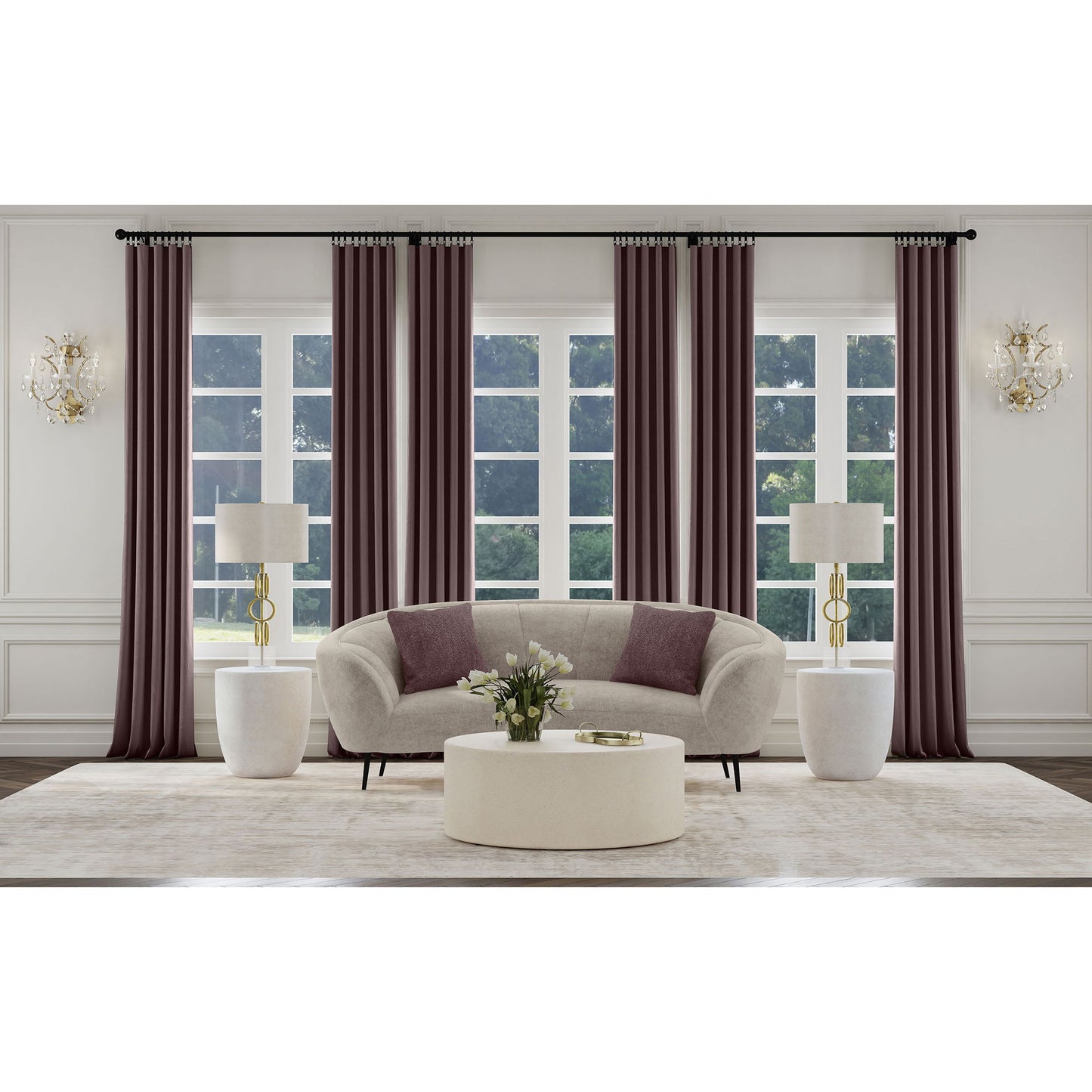 Saanich - Upholstered Curved With Plump Accent Pillows - Beige Furniture Max
