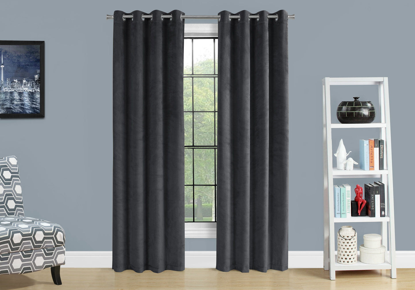2 Pieces Set, Curtain Panel, Room Darkening, Grommet, Contemporary & Modern 8th Street