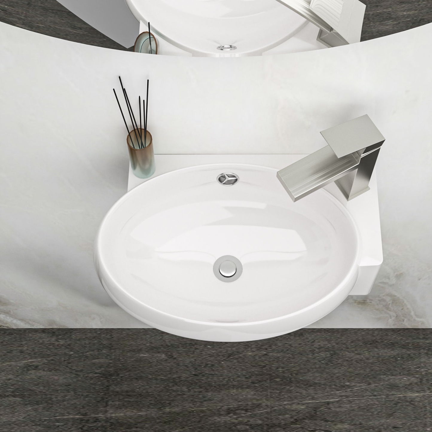 Modern Aesthetic Rectangle Wall Mount Bathroom Sink With Single Faucet Hole Daily Nest