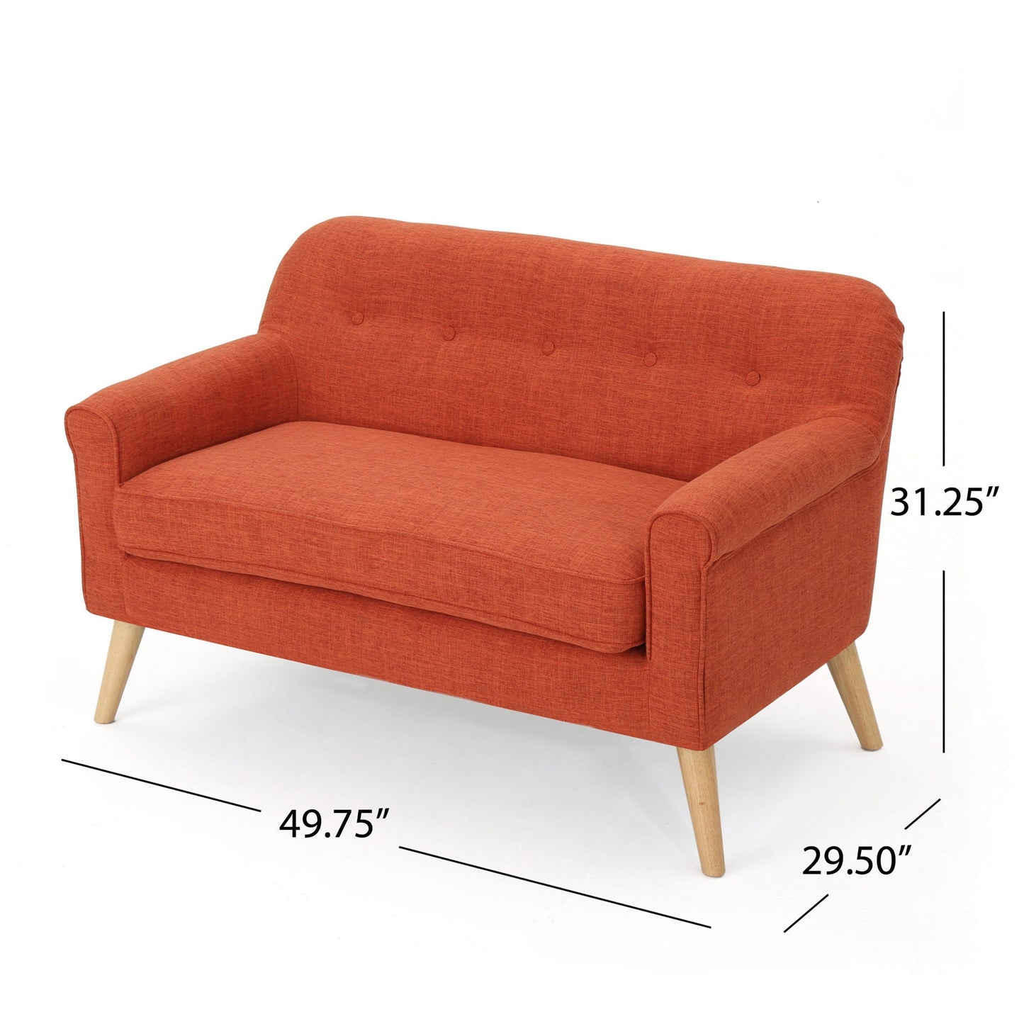 Classic Loveseat With Rolled Armrests And Button Tufting Noble House