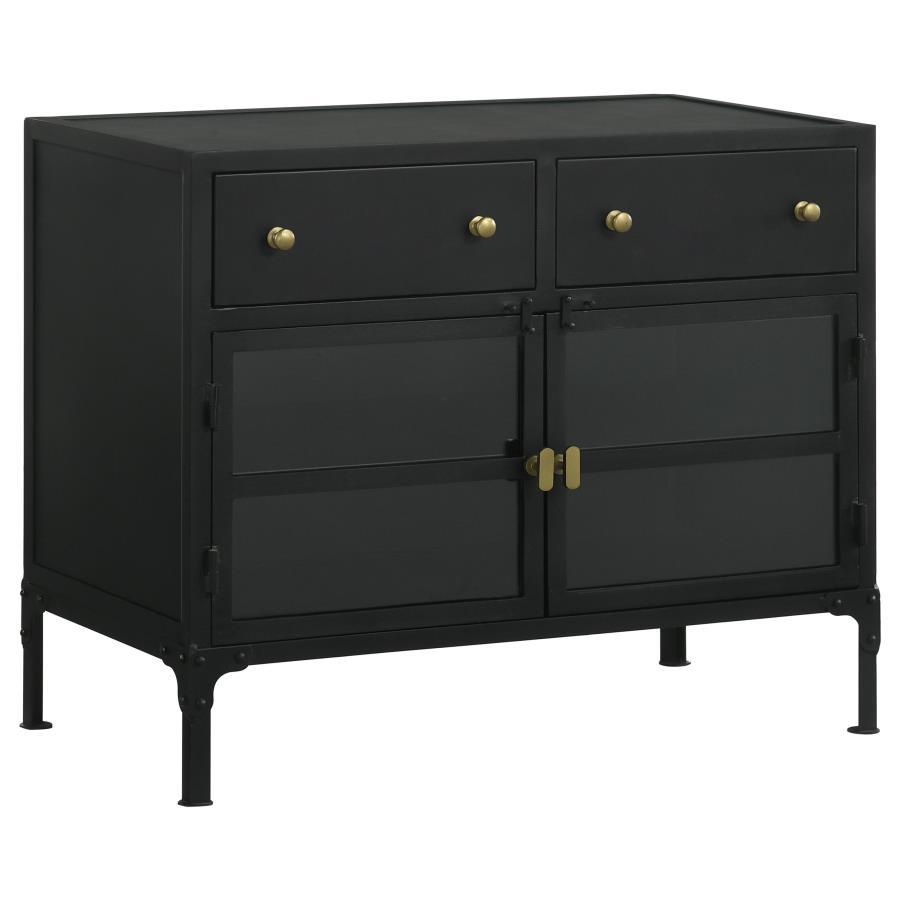 Sadler - 2-Drawer Metal Accent Storage Cabinet - Matte Black CoasterElevations