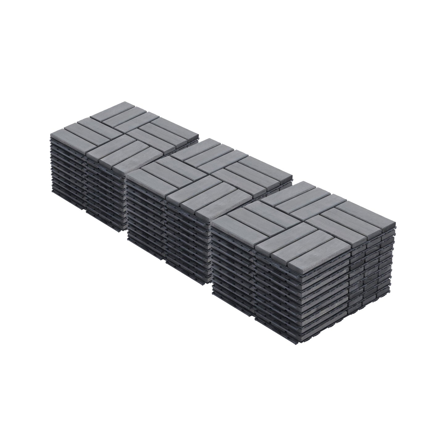 Acacia Wood Interlocking Deck Tiles Checker Pattern For Outdoor Flooring Daily Nest