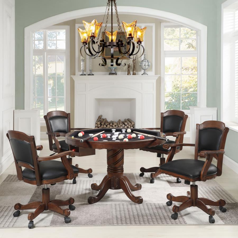 Turk - 5 Piece Dining And Game Table Set - Tobacco CoasterEssence