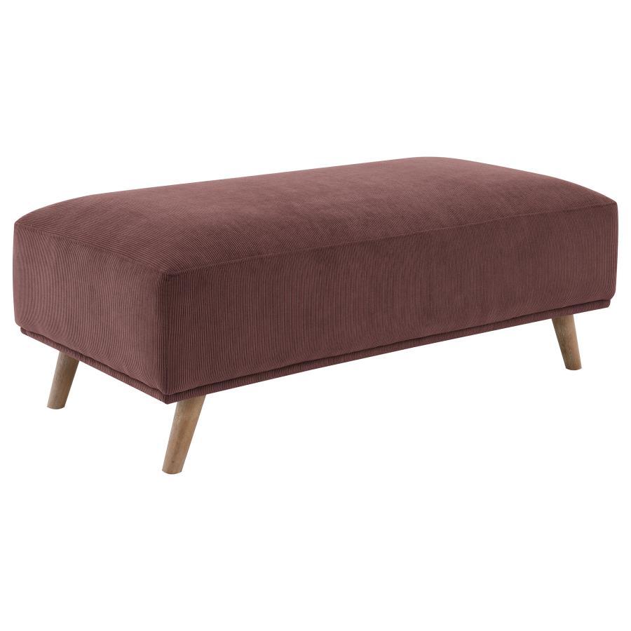 Elizabeth - Corduroy Upholstered Ottoman - Wine Red Coaster Fine Furniture
