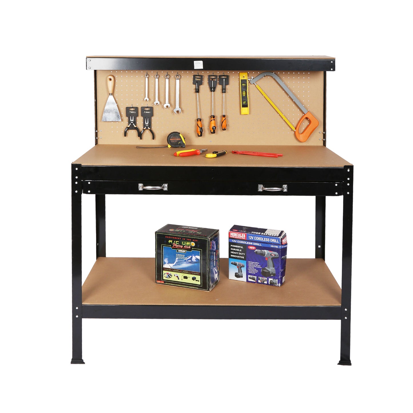 Wood Work Bench - Black / Light Brown Daily Nest