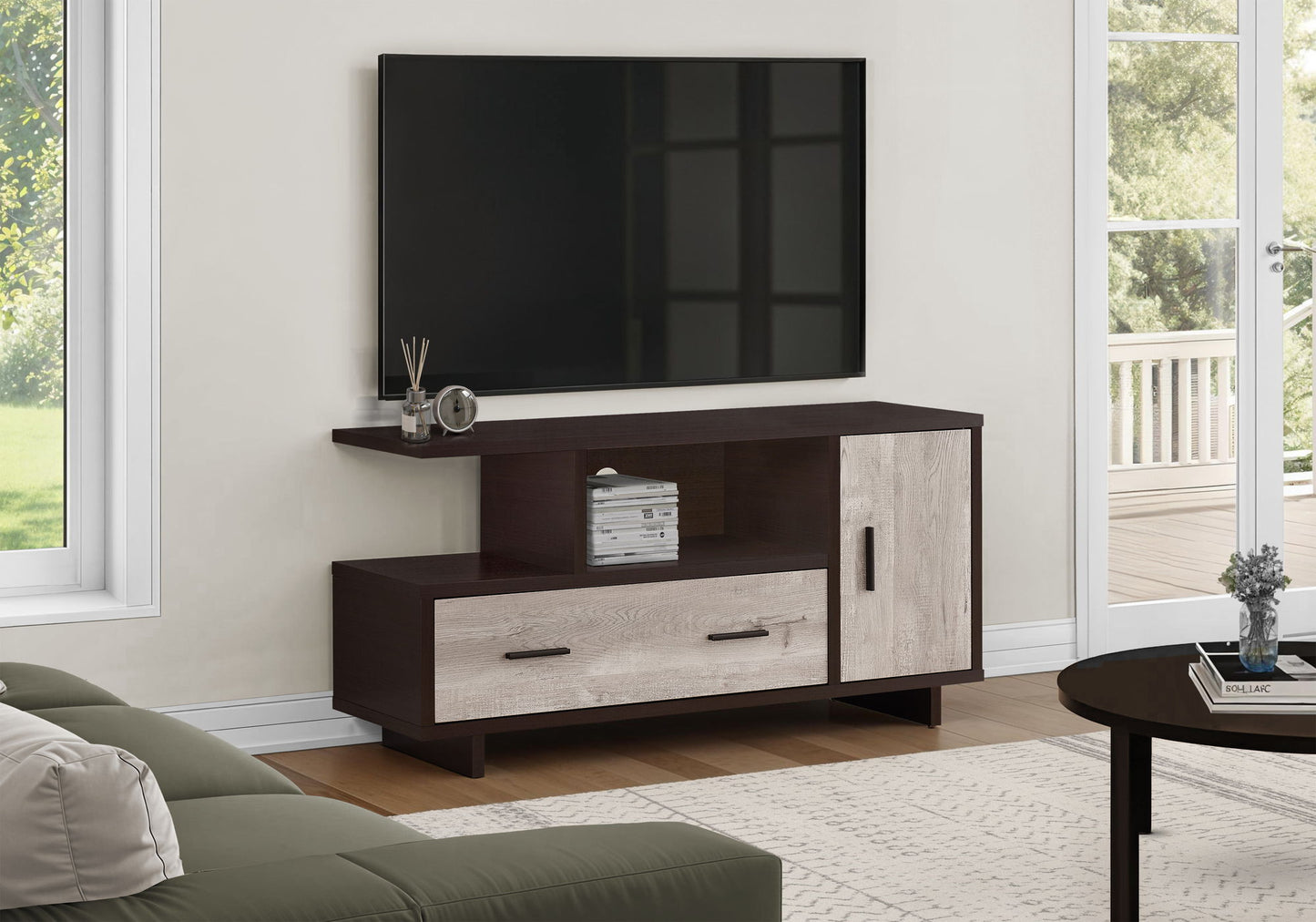TV Stand, Console, Media Entertainment Center, Storage Cabinet, Drawers, Contemporary & Modern 8th Street